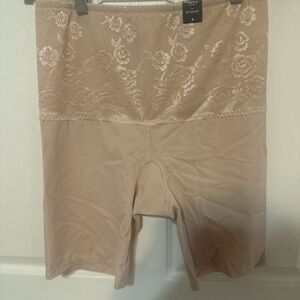 Torrid Lace-Top Shaping Boyshorts in Nude and Black 2 piece